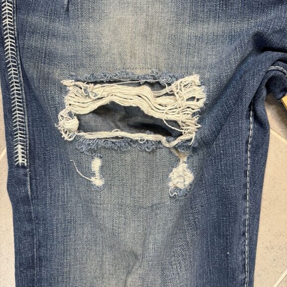 True Religion Ricky Relaxed Straight Jeans 40x34 Distressed Made in USA - Picture 13 of 16